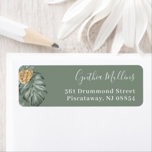 Greenery Tropical Monstera Foliage Return Address  Label - Greenery Tropical Monstera Foliage Return Address Label. 
(1) For further customization, please click the "customize further" link and use our design tool to modify this template. 
(2) If you need help or matching items, please contact me.