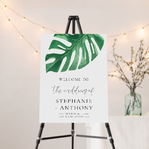 Greenery Tropical Monstera Leaves Summer Wedding Foam Board
