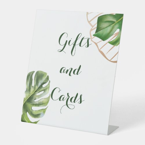 Greenery Tropical Palm Gender Neutral Baby Shower Pedestal Sign