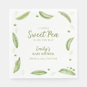 Greenery Veggie Sweet Pea In Pod Baby Shower  Napkins