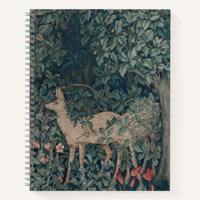 Greenery, Victorian Era Tapestry by Henry Dearle Notebook (Front)