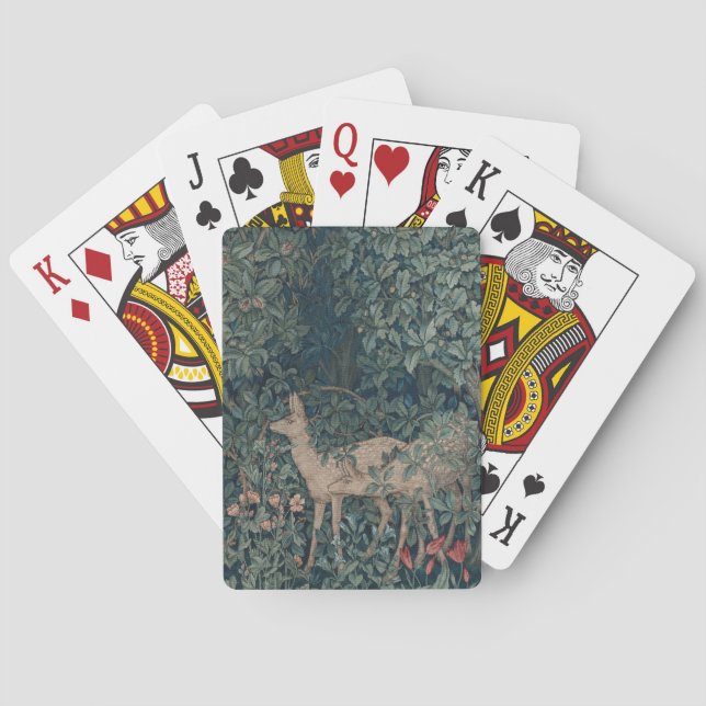 Greenery, Victorian Era Tapestry by Henry Dearle Poker Cards (Back)