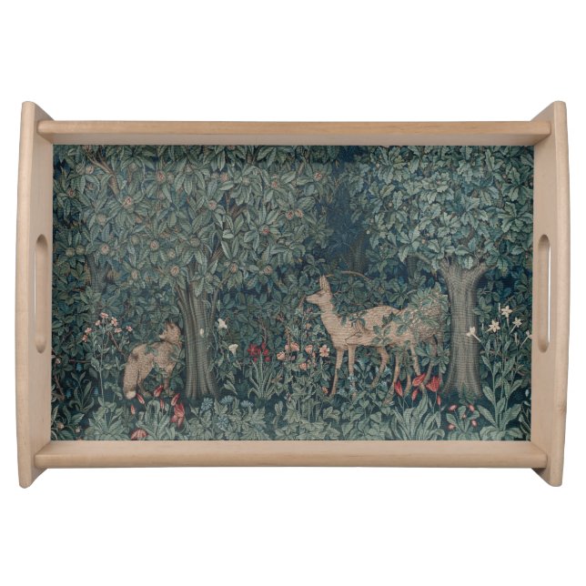 Greenery, Victorian Era Tapestry by Henry Dearle Serving Tray (Front)