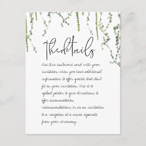 Greenery Vines Details Enclosure Card