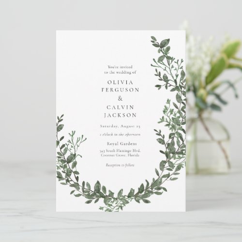 Greenery Vines Garden Wedding Invitation