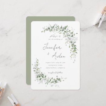 Greenery Vines Invitation by Whimzy_Designs at Zazzle