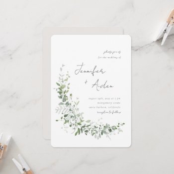 Greenery Vines Invitation by Whimzy_Designs at Zazzle