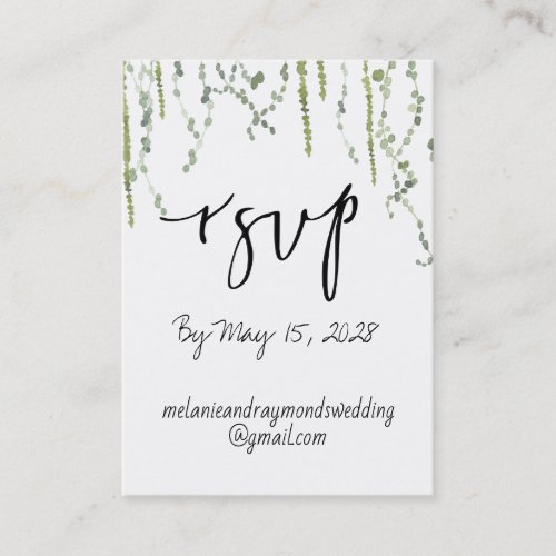 Greenery Vines Online RSVP  Details Mighty Busine Business Card