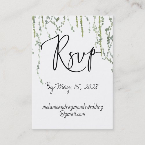 Greenery Vines Online RSVP  Details Mighty Business Card