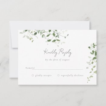 Greenery Vines  Rsvp Card by Whimzy_Designs at Zazzle