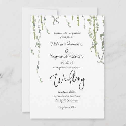 Greenery Vines Wedding Invitation