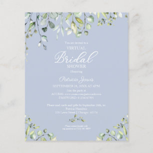 Greenery Virtual Bridal Shower Budget Invitations