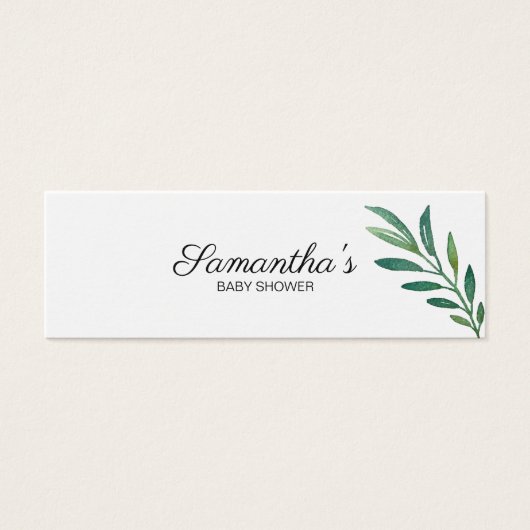 Greenery Watercolor Baby Shower Book Request (Front)