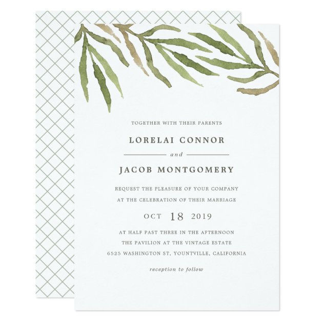 Greenery | Watercolor Botanical Wedding Invitation