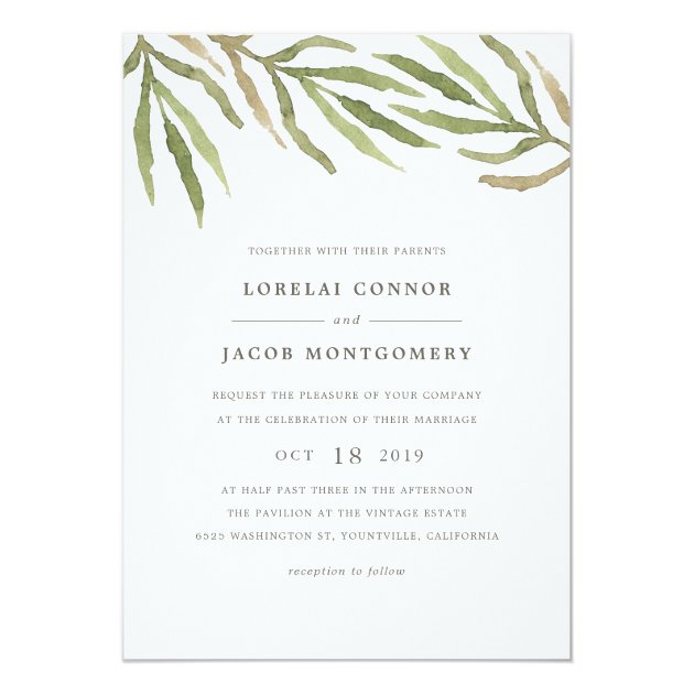 Greenery | Watercolor Botanical Wedding Invitation