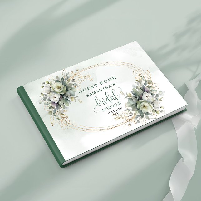 Greenery Watercolor Bridal Shower Guest Book (Greenery Watercolor Bridal Shower Guest Book)