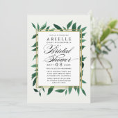 Greenery Watercolor Bridal Shower Invitations (Standing Front)