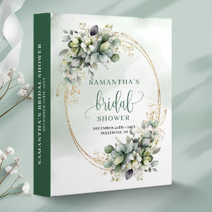 Greenery Watercolor Bridal Shower Memory Album 3 Ring Binder