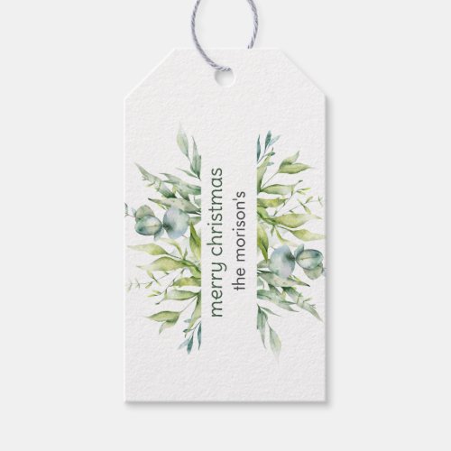 Greenery watercolor eucalyptus branch gift tags