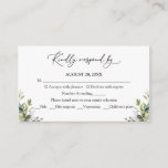 Greenery Watercolor Eucalyptus RSVP Response  Enclosure Card<br><div class="desc">A cute greenery wedding rsvp card. Easy to personalize with your details. CUSTOMIZATION: If you need design customization,  please contact me via chat; if you need information about your order,  shipping options,  etc.,  please contact Zazzle support directly https://help.zazzle.com/hc/en-us/articles/221463567-How-Do-I-Contact-Zazzle-Customer-Support-.</div>