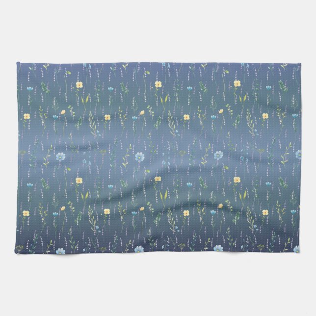 Greenery Watercolor Rustic Botanic floral flower Kitchen Towel (Horizontal)