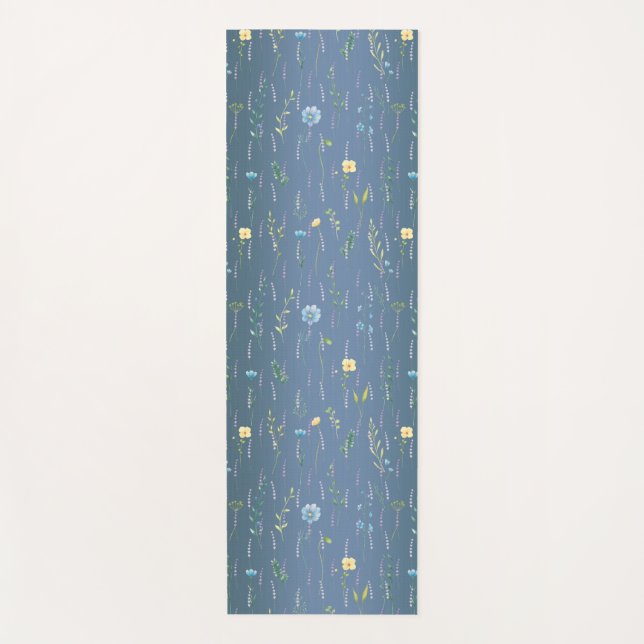 Greenery Watercolor Rustic Botanic floral flower Yoga Mat (Front)