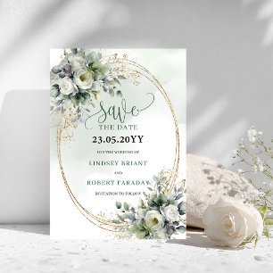 Greenery Watercolor Sage Green Save The Date