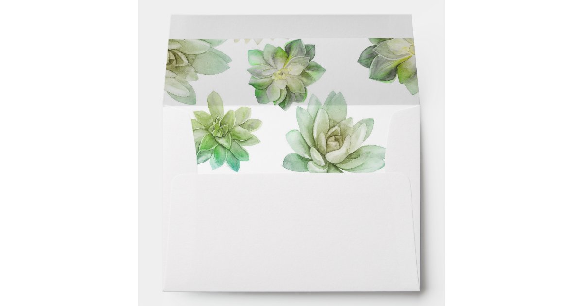 Solid Sage Green Succulents Wedding 5x7 Envelope  Succulent wedding,  Custom envelopes, 5x7 envelopes