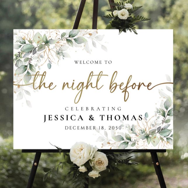 Greenery watercolor The Night Before Foam Boards (Creator Uploaded)