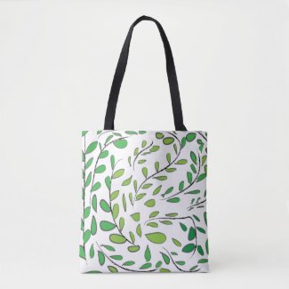 Greenery Watercolor Tropical Leaves Pattern