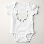 Greenery Watercolor Wreath | Flower Girl Baby Bodysuit<br><div class="desc">By Honey & Birch Studios</div>