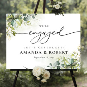 Greenery We Are Engaged Foam Board