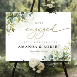 Greenery We Are Engaged Foam Board