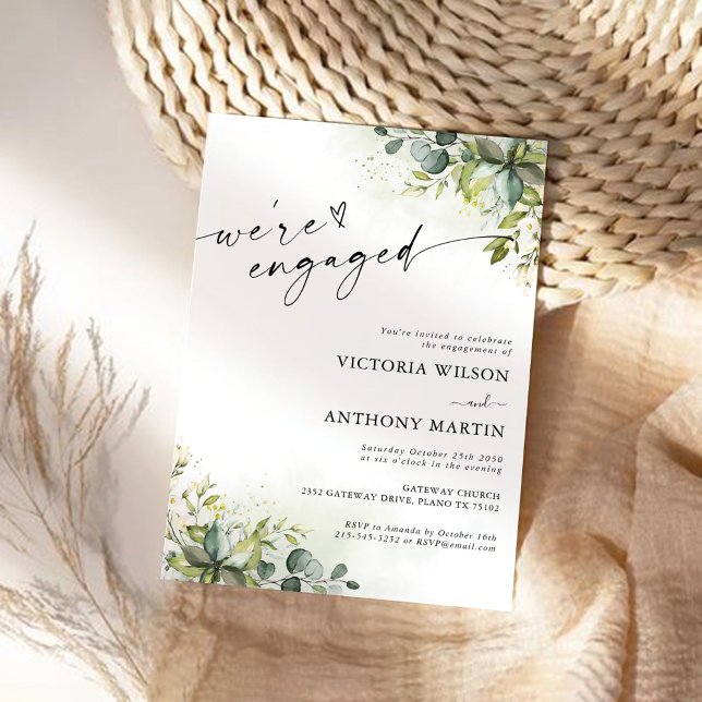 Greenery We are engaged Invitation (Creator Uploaded)