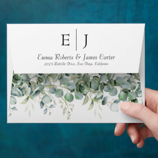 Greenery Wedding 5x7 Invitation Envelope