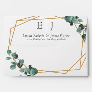 Greenery Wedding 5x7 Invitation Envelope