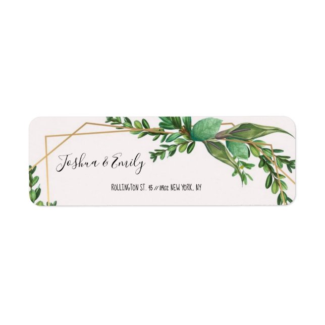 Greenery Wedding Adress Label (Front)
