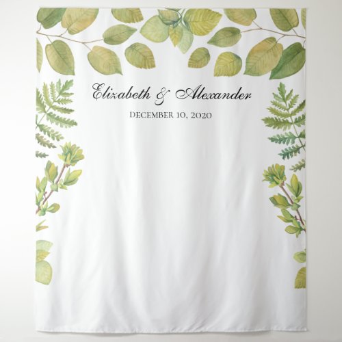 Greenery wedding backdrop Foliage background Tapestry