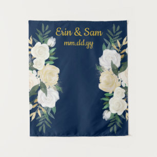 Greenery Wedding Backdrop Gold Navy Photo Booth