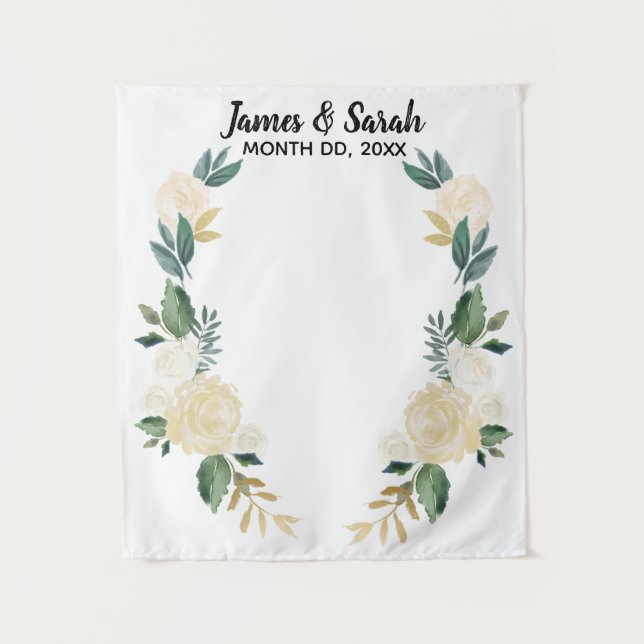 Greenery Wedding Backdrop, Reception Photo Booth (Front)