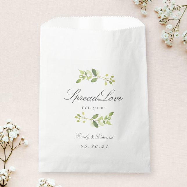 Greenery Wedding Bridal Shower Face Mask Storage Favor Bag (Creator Uploaded)