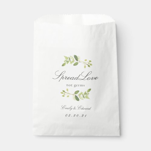 Greenery Wedding Bridal Shower Face Mask Storage Favor Bag
