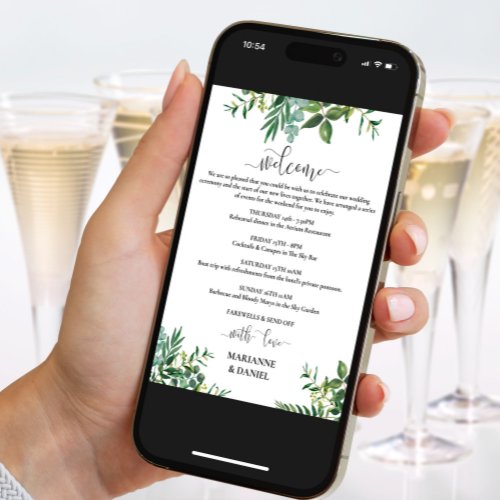 Greenery Wedding Cellphone Welcome  Announcement