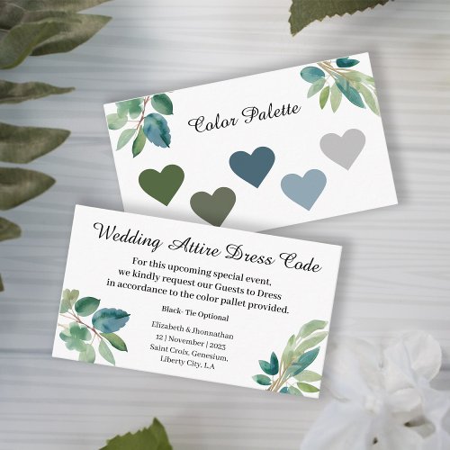  Greenery Wedding Ceremony Attire Dress Code  Enclosure Card