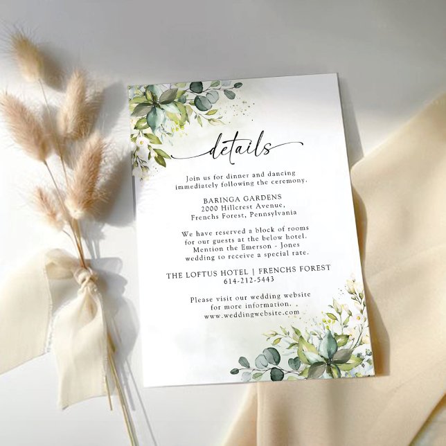 Greenery Wedding Ceremony Enclosure Card (Creator Uploaded)
