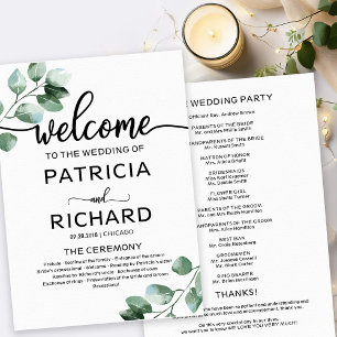 Greenery Wedding Ceremony Program