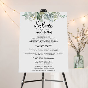 Greenery Wedding Ceremony Program Board