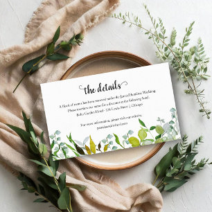 Greenery Wedding Details Enclosure Card