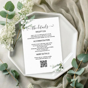 Greenery Wedding Details Enclosure Card