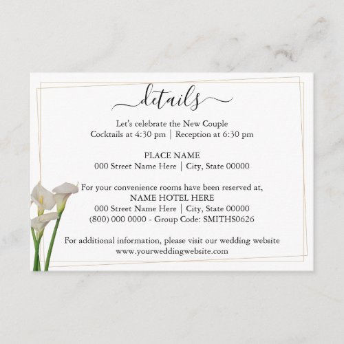 Greenery Wedding Details Insert Card